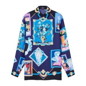 Versace Silk Twill Shirt With Kaleidoscopic Print - NWT